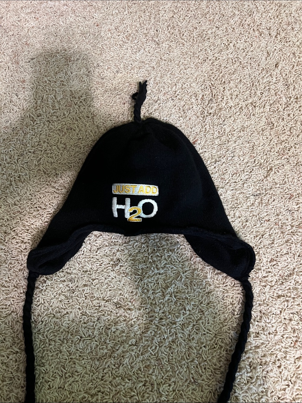 Black Earflap Beanie Just add  H2O